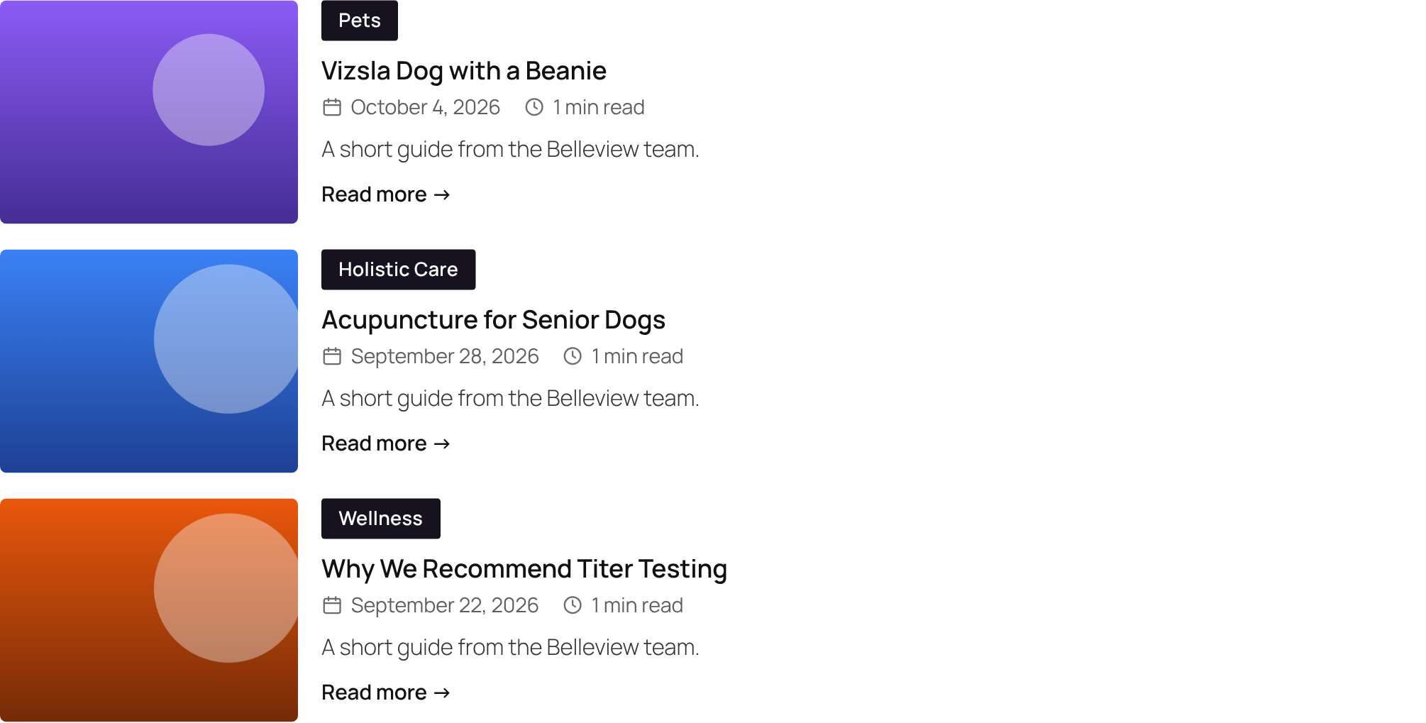 News List preset example