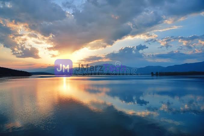 Sunset reflecting off lake