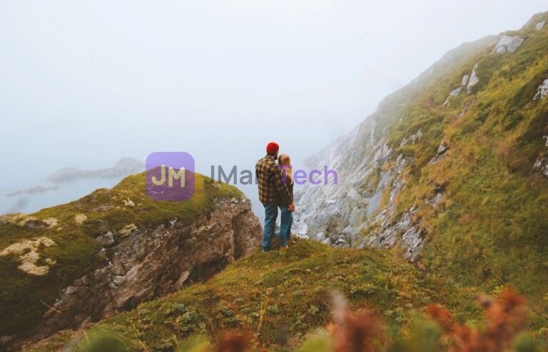 Man and Woman on a mountain top