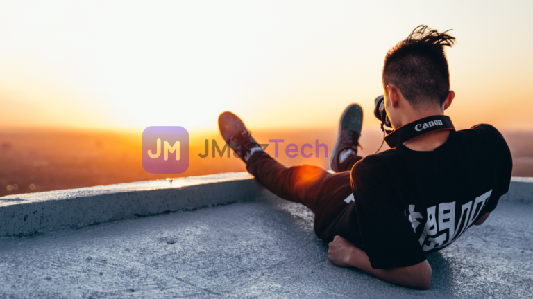 Man looking at sunset